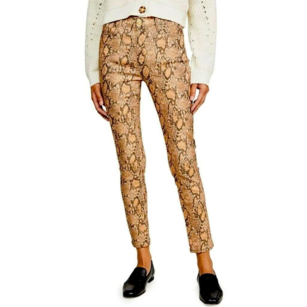 FRAME Le High Skinny Crop Snake Print Jeans. Available size 26 and 28